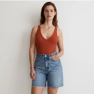 NWT Madewell Deep V-Neck Thong Bodysuit Top